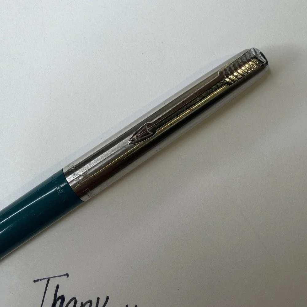Vintage Parker 21 Fountain Pen & Twist Mechanical Pencil Set Turquoise Blue